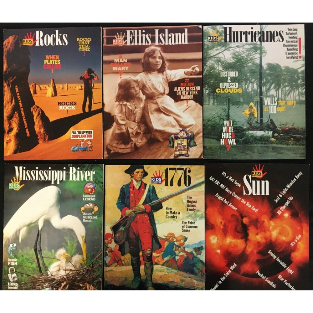 Kids Discover Magazine Lot of 6 Rocks Ellis Island Hurricanes 1776 Sun